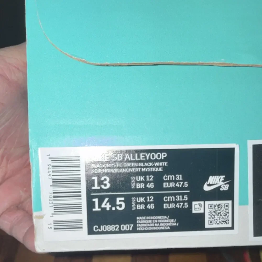 Size 13 Nike SB Alleyoop Black Mystic Green CJ0882-007